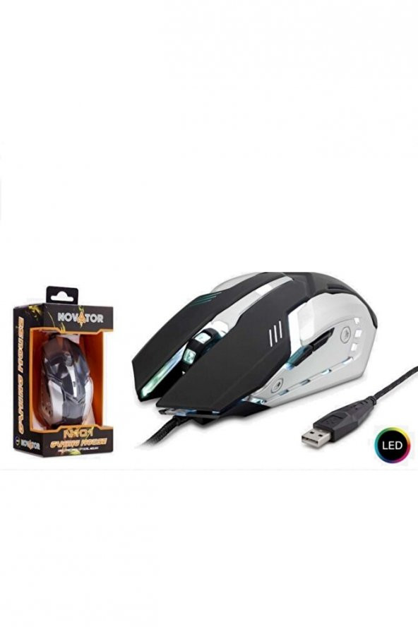 Novator N101/50 Oyun Mouse Ledli Game Mouse 800/1200/1600/3200 Ayarlanabilir Dpı