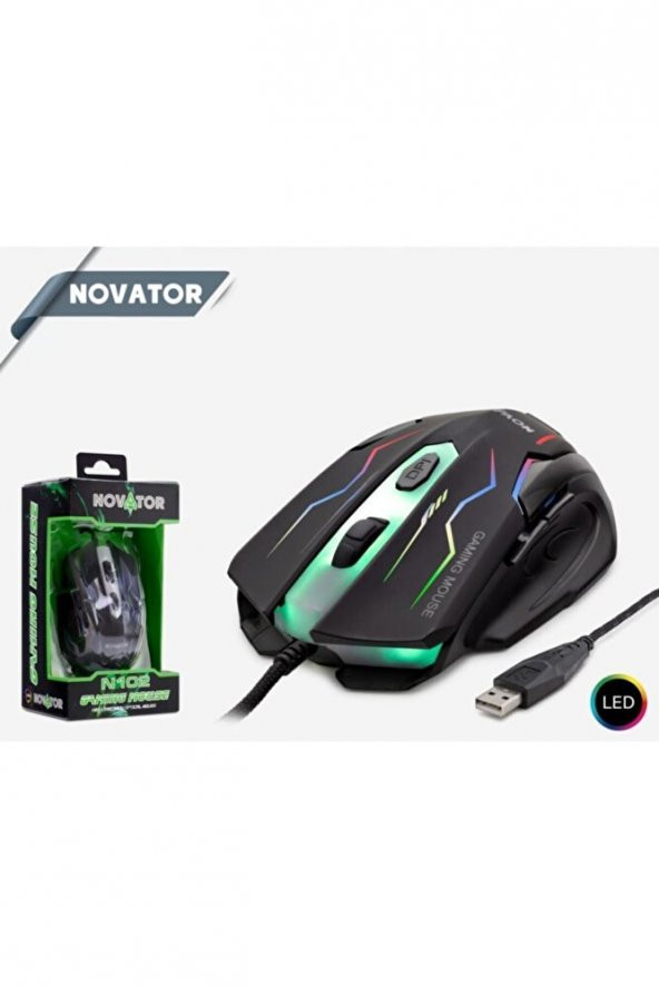 Novator N102/50 Oyun Mouse Ledli Max 2000 Dpı