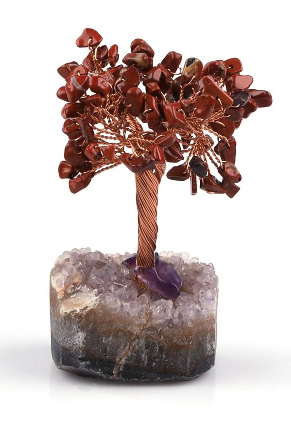 Ametist - Akik Doğal Taş Tel Sarmalı Tasarım Ağaç