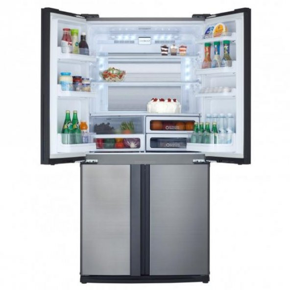 Sharp SJ-EX820F2-SL 4 Kapılı Gardırop Tipi NoFrost Buzdolabı 605 Lt. - 4