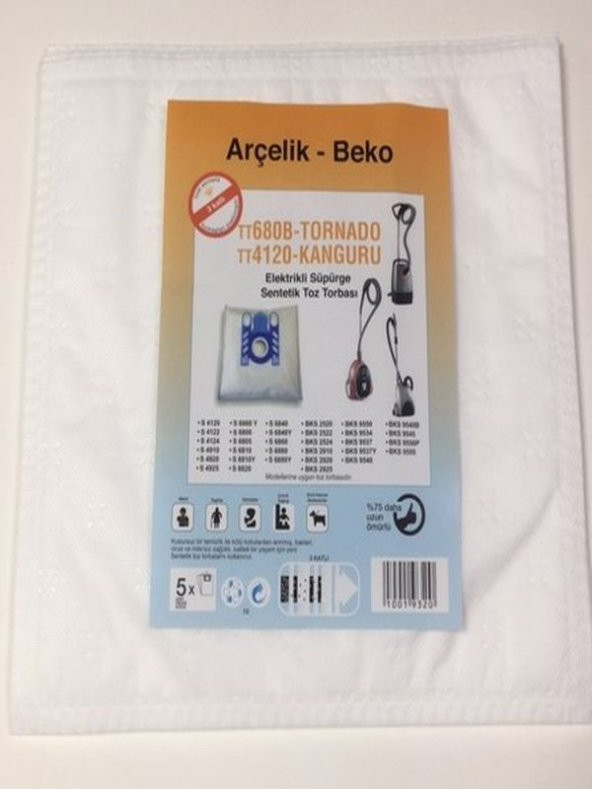 MEYSAN Meysan ARÇELİK-BEKO TT680B 5Lİ SÜPÜRGE TOZ TORBASI