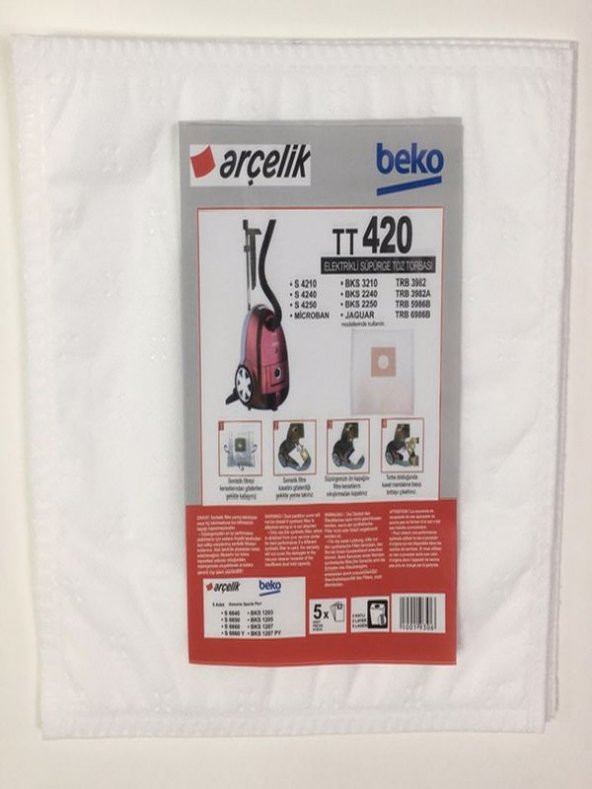 MEYSAN Meysan ARÇELİK TT420 5Lİ SÜPÜRGE TOZ TORBASI