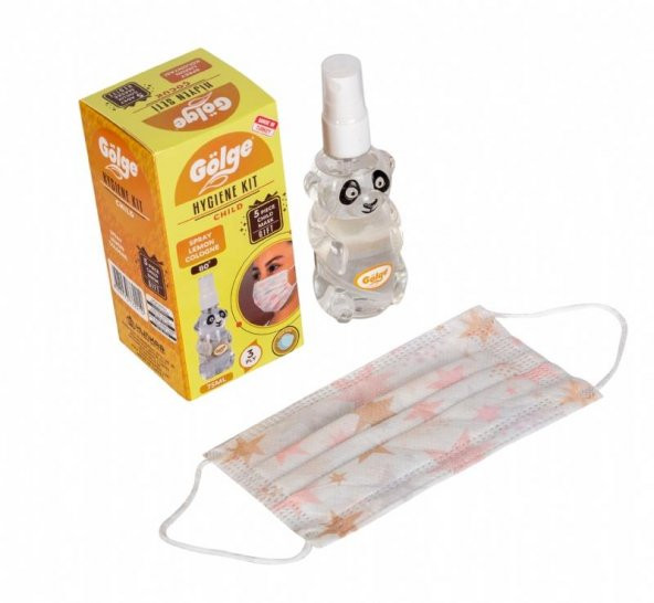 Gölge Hijyen Seti Çocuk Cerrahi Maske ve Limon Kolonyası