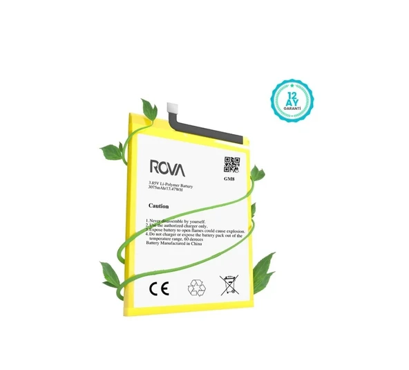 Rova General Mobile GM8 Batarya Pil 3075mAh 1Yıl Garantili - 3
