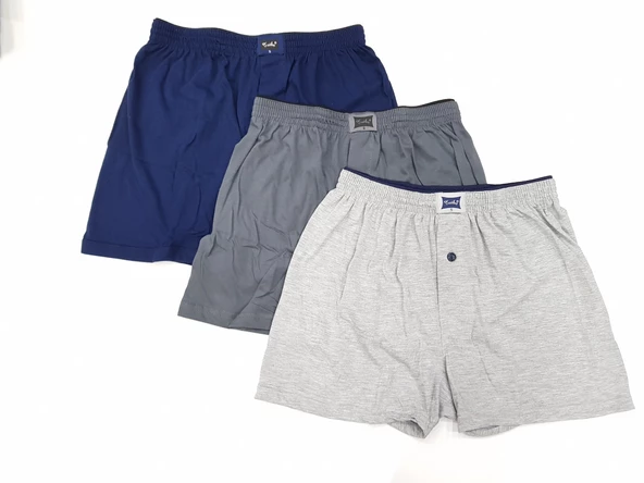 6 Lı Tutku Erkek Penye Boxer Düğmeli Karışık 0117 - 3