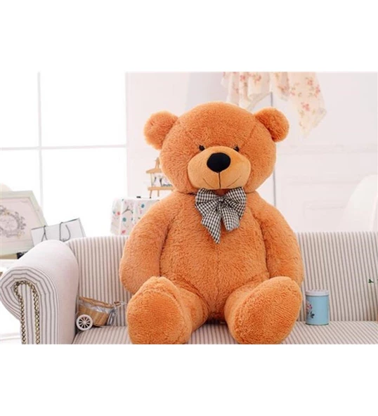 90 cm Rengarenk Papyonlu Peluş Ayıcık - % 100 YERLİ - 9