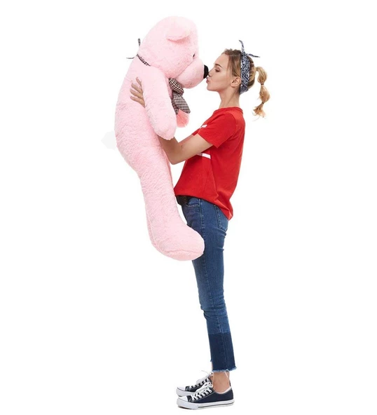 90 cm Rengarenk Papyonlu Peluş Ayıcık - % 100 YERLİ - 2