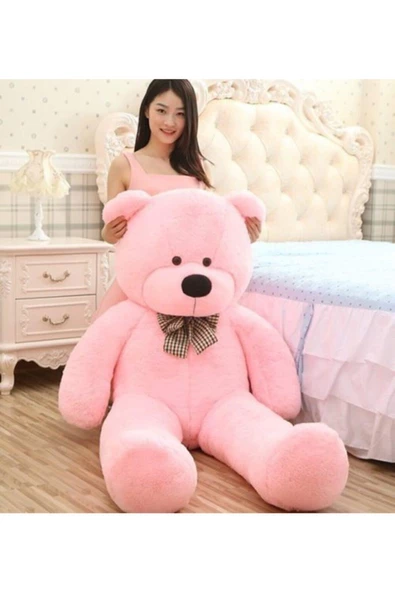 90 cm Rengarenk Papyonlu Peluş Ayıcık - % 100 YERLİ - 4