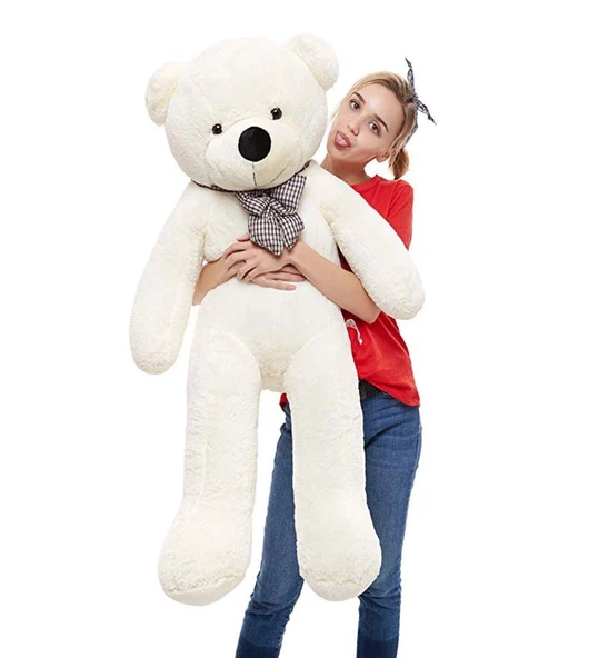 90 cm Rengarenk Papyonlu Peluş Ayıcık - % 100 YERLİ - 10