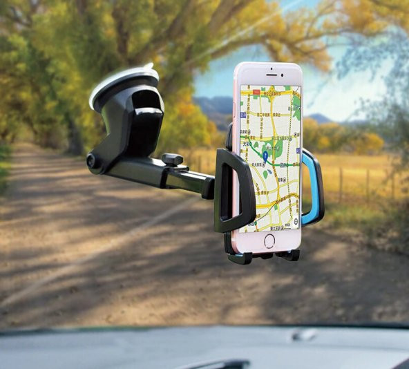 SHAZA Otomatik Klipsli 360 Dönebilen ve Yükseklik Ayarlanabilen Cam ve Torpido İçin Uygun Teleskopik Araç Telefon Tutucu - 6