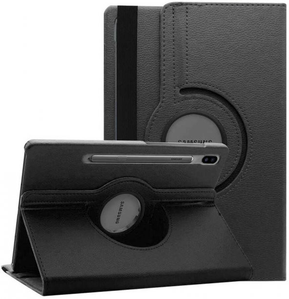 Samsung Galaxy Tab S8+ Plus SM-X800 Standlı 360 Dönebilen Kapaklı Uyku Modlu Kılıf - 11