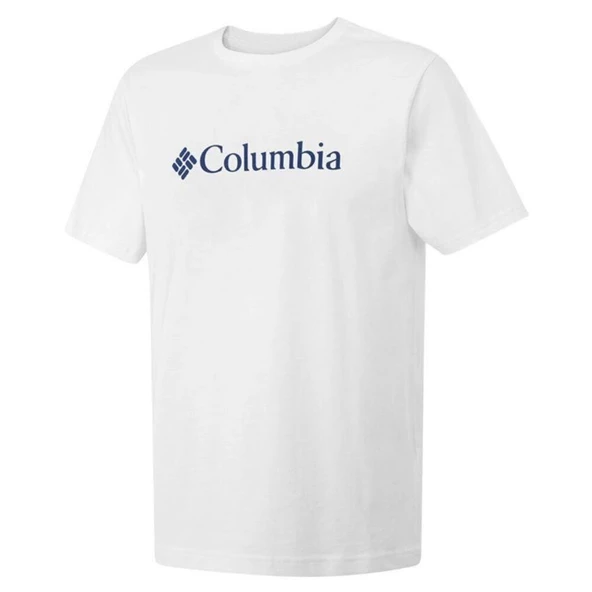 Columbia CSC M Basic Big Logo Brushed SS Tee Erkek Tişört Beyaz CS0287-100