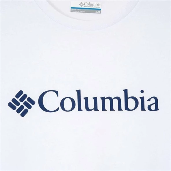 Columbia CSC M Basic Big Logo Brushed SS Tee Erkek Tişört Beyaz CS0287-100 - 3