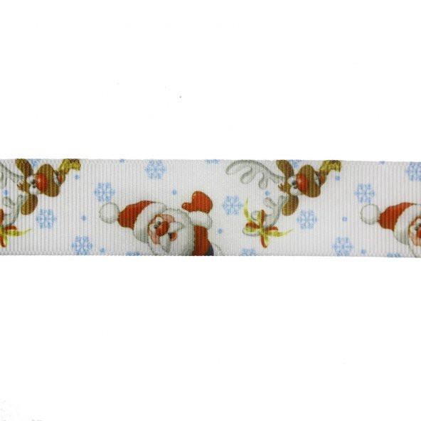 2,5cm x 5metre Grogren Yılbaşı Kurdela Noel Babalı No: 20 - 2