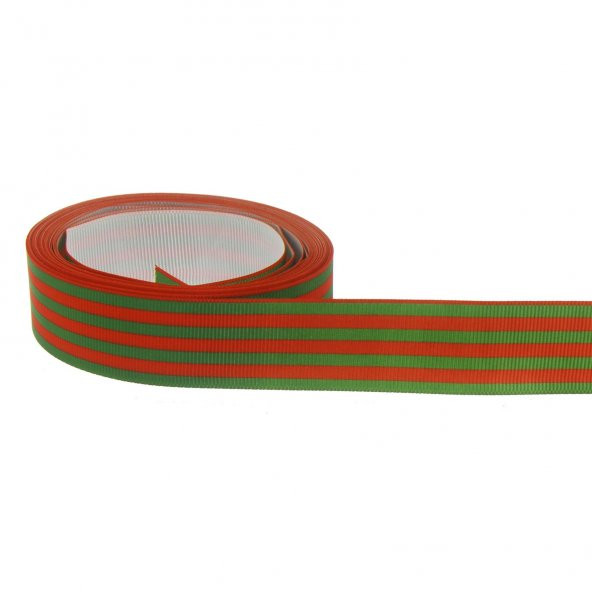 2,5cm x 5metre Grogren Yılbaşı Kurdela Çizgili No: 13 - 2
