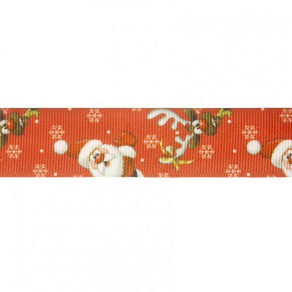 2,5cm x 5metre Grogren Yılbaşı Kurdela Noel Baba Geyik No: 7 - 2