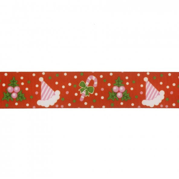 2,5cm x 5metre Grogren Yılbaşı Kurdela Karışık Desen No: 3 - 2