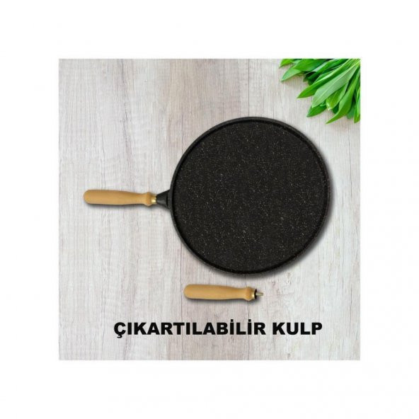 Mutfakça Döküm Kısa Granit Gözleme Tavası 36 Cm - 3