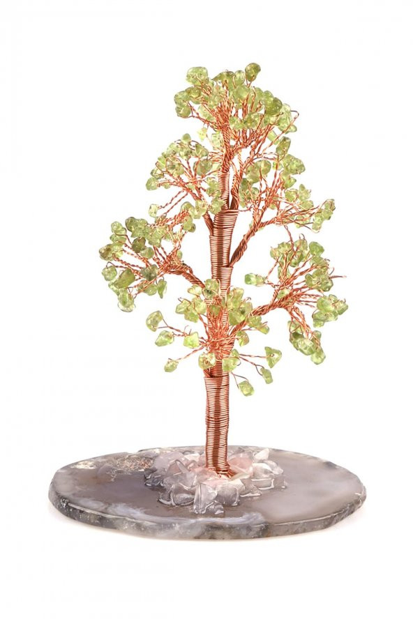 Akik - Zebercet Doğal Taş Tel Sarmalı Tasarım Ağaç ürün görseli 1