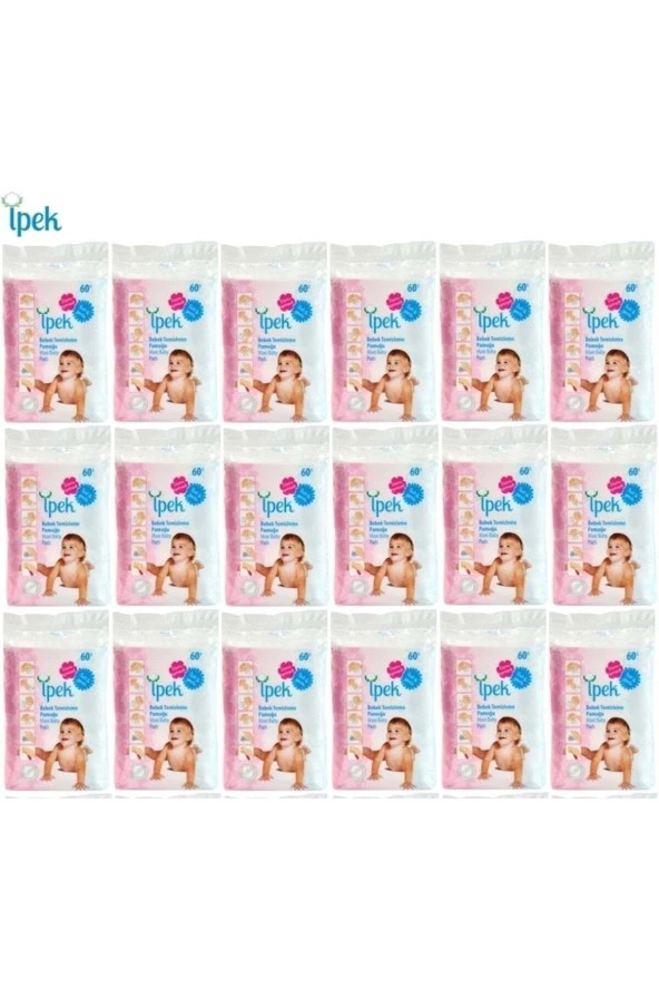 İpek Bebek Temizleme Pamuğu 1080 Adet (18pkx60) - 2