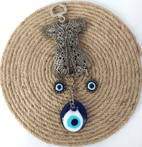 Nazar Boncuklu Kaftanlı Duvar Süsü Dekor Motifli Zamak - 2