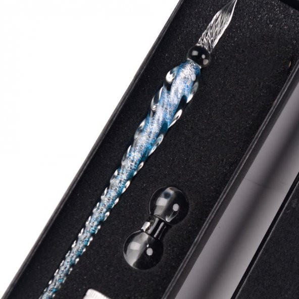 El Yapımı Cam Dolma Kalem Kaligrafi Hokka Seti Tek Mürekkepli - 4