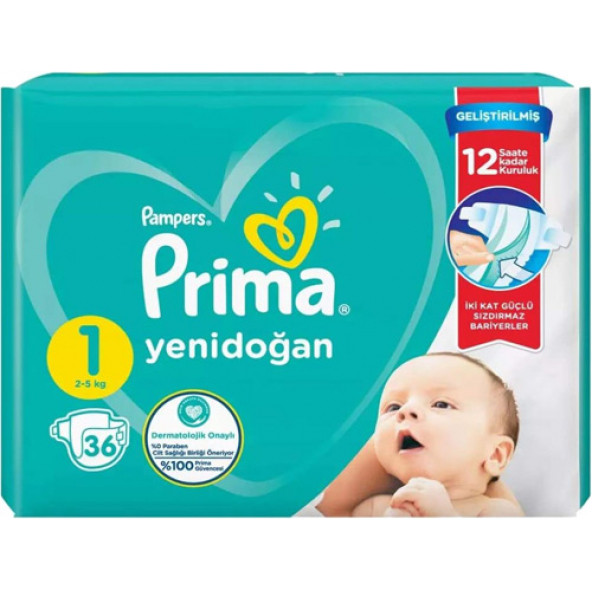 Prima Aktif Bebek No:1 Yenidoğan 36 Adet Bebek Bezi - 1