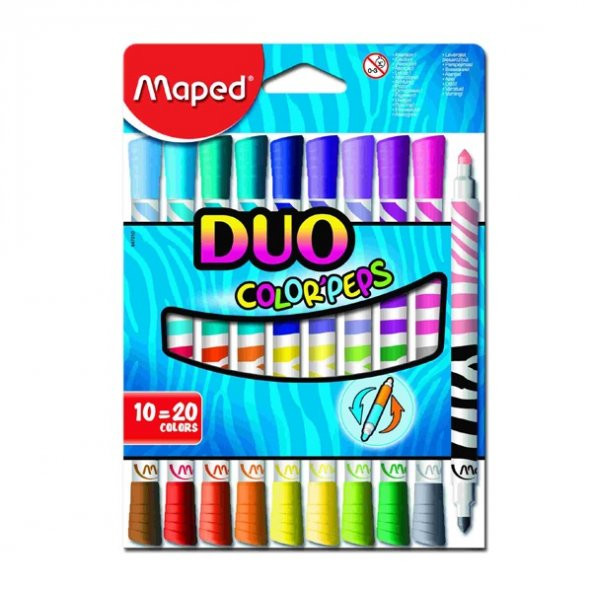 Maped Keçeli Boya Kalemi Duo Tip 10 LU 20 Renk 847010 ürün görseli