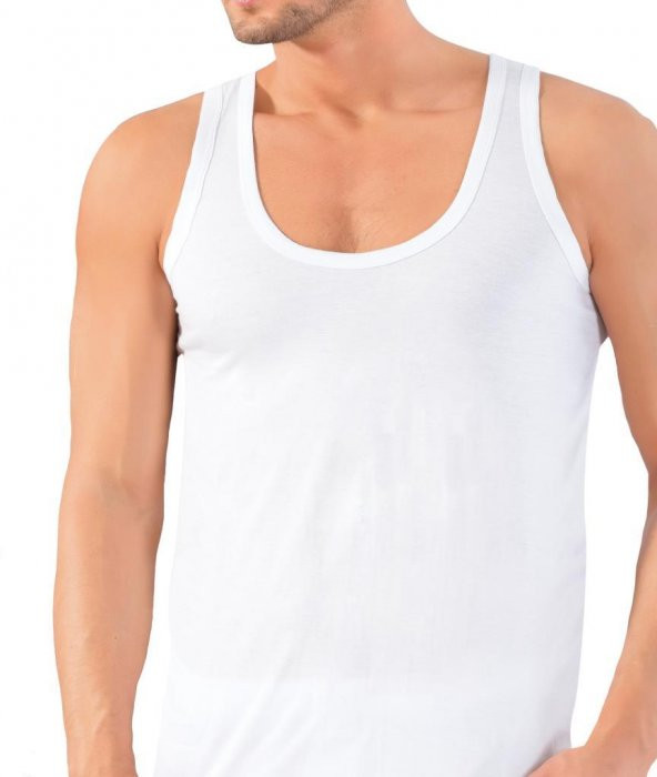 6 Adet Lüx Drm Erkek Büyük Beden Penye Atlet Beyaz 6001 ürün görseli