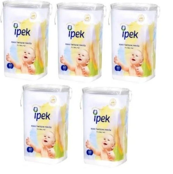 Ipek Maxi Pamuk Bebek Temizleme Pamuğu 60'lı * 5'li Paket