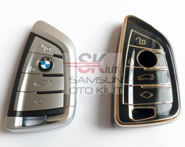 BMW FEM Smart Silikon Kumanda Kılıfı Siyah 4 Buton