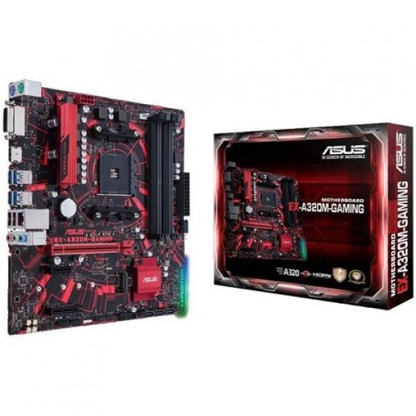 ASUS EX-A320M A320 DDR4 M2 PCIe NVME HDMI DVI PCIe 16X v3.0 AM4 mATX - 1