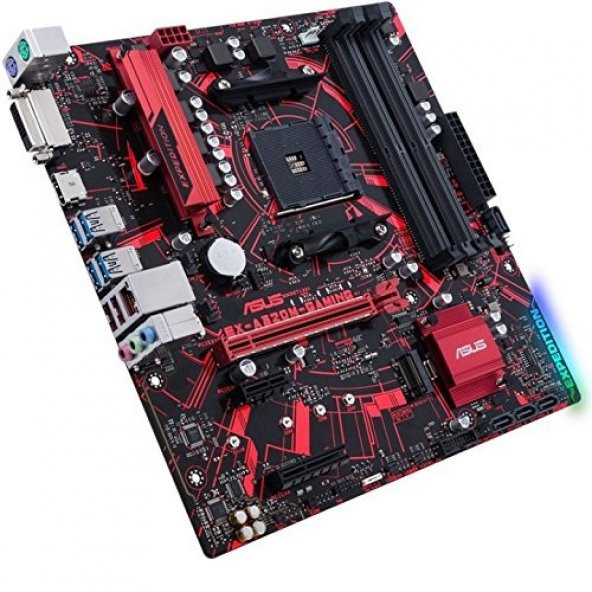 ASUS EX-A320M A320 DDR4 M2 PCIe NVME HDMI DVI PCIe 16X v3.0 AM4 mATX - 3