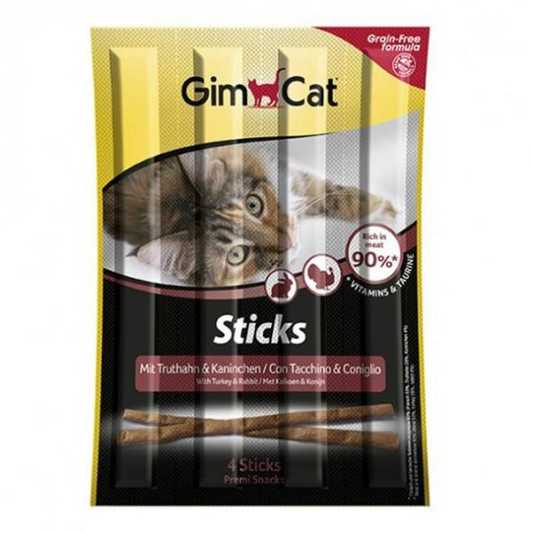Gimcat Sticks Hindi ve Tavşan Etli Ödül Çubukları 4lü