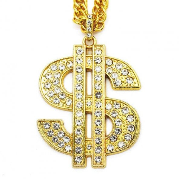 Thug Life Hip Hop Rap Gangster Büyük Dolar Kolye Zinciri - 4