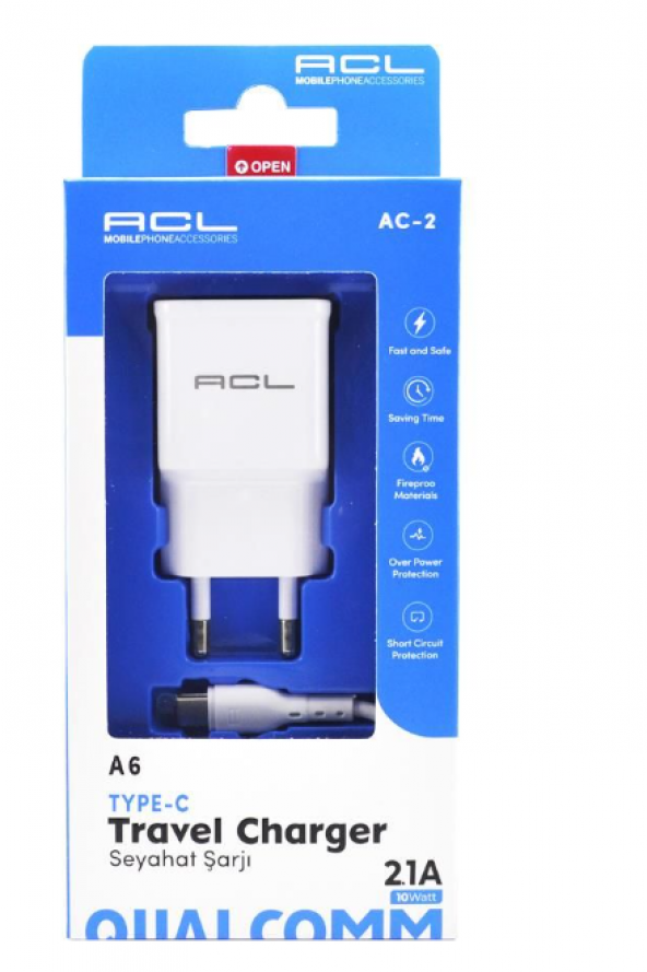 ACL  2.1A  Şarj Aleti Adaptör ve Type-C USB Kablo - Resim 2
