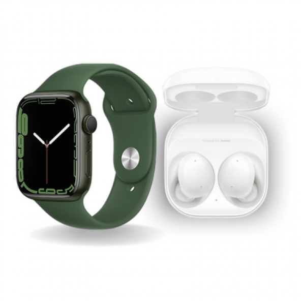 Watch 7 Dt200 Pro Akıllı Saat Yeşil ve Galaxy Buds Pro Beyaz Bluetooth Kulaklık - Resim 2