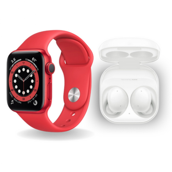 Watch 7 Dt200 Pro Akıllı Saat Kırmızı ve Galaxy Buds Pro Beyaz Bluetooth Kulaklık - Resim 2