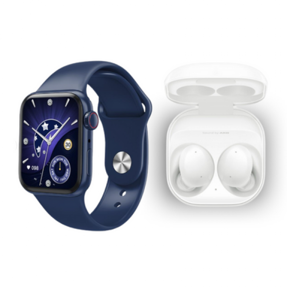 Watch 7 Dt200 Pro Akıllı Saat Lacivert ve Galaxy Buds Pro Beyaz Bluetooth Kulaklık - Resim 2