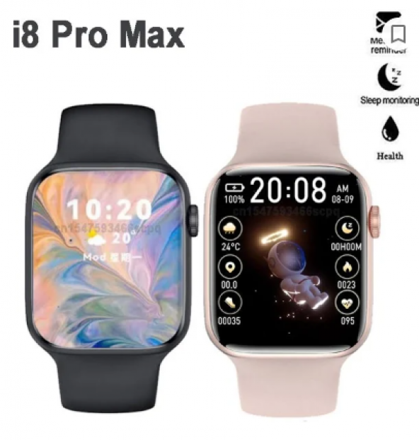 2022 Model Siyah Rengi i8 Pro Max Smartwatch serisi 8 Spor Fintess Akıllı Saat