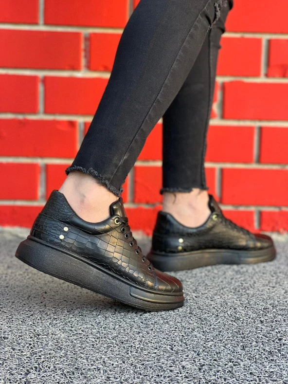 KB047 Kömür Crocodile Günlük Erkek  Ayakkabı - Resim 2