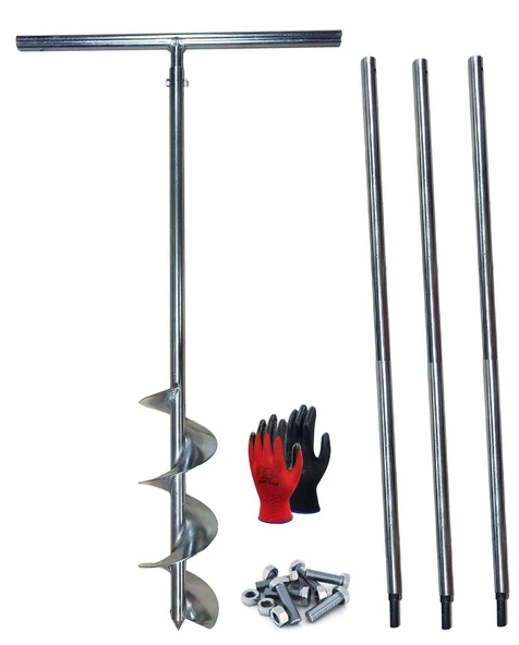 Galvaniz Toprak Sondaj Burgusu Çap 15 cm Boy 4 mt