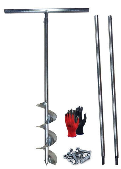 Galvaniz Toprak Delme Sondaj Burgusu Çap 15 cm Boy 3 mt