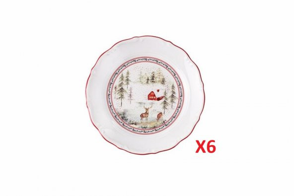 Porland Caribou Düz Tabak 19cm 6lı 04AP022128