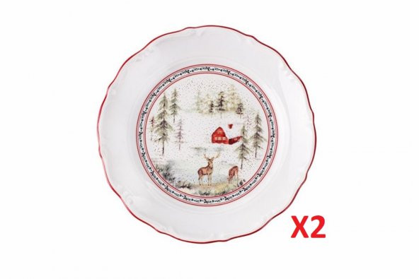 Porland Caribou Düz Tabak 24cm 2li 04AP022130