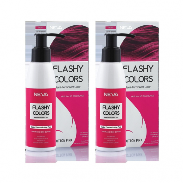 Neva Flashy Colors Yarı Kalıcı Saç Boyası 100 Ml Şeker Pembe 2 Adet - Resim 2