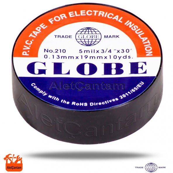 Globe Elektrik Bandı İzole Bant  1 Adet- Siyah