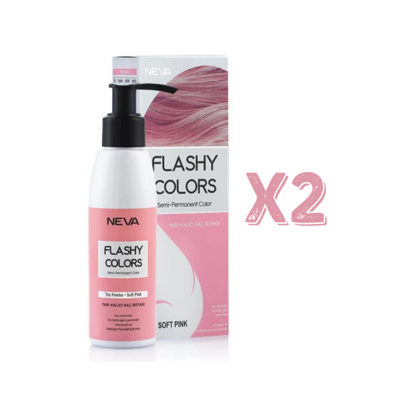 Neva Flashy Colors Yarı Kalıcı Saç Boyası 100 Ml Toz Pembe 2 Adet