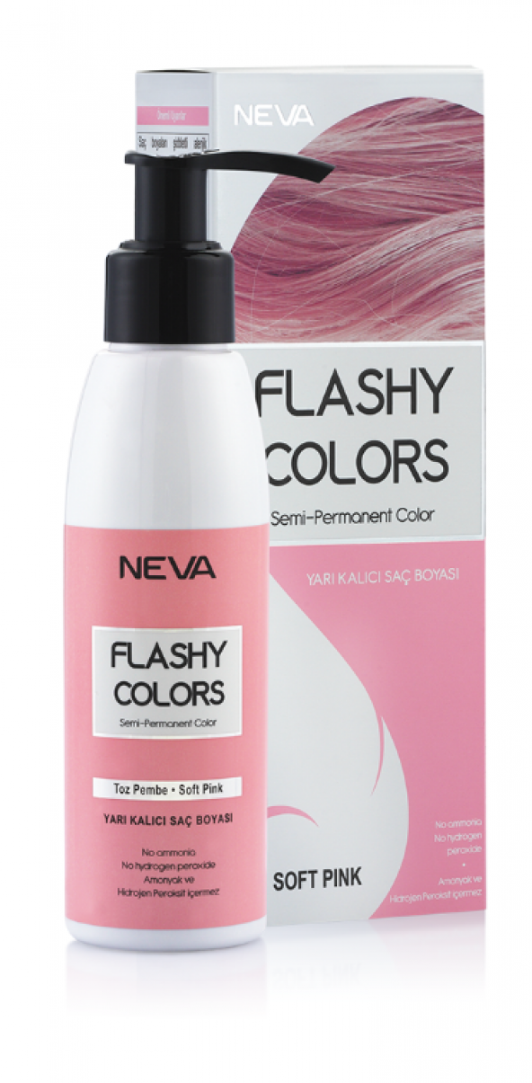 Neva Flashy Colors Yarı Kalıcı Saç Boyası 100 Ml Toz Pembe 2 Adet - Resim 3
