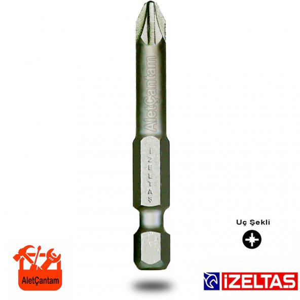 İzeltaş Bits Uç Yıldız Matkap Ucu Vidalama Pz2 X 50 mm (Orta Boy 5 Cm)
